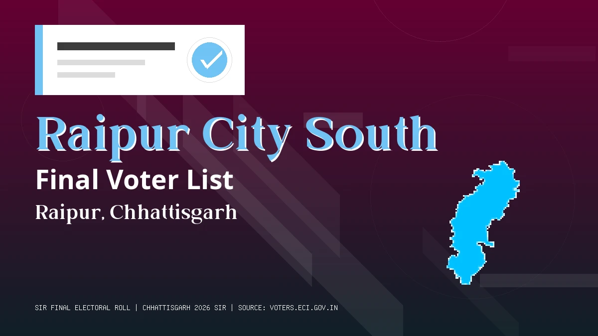 Raipur City South Final Voter List Chhattisgarh