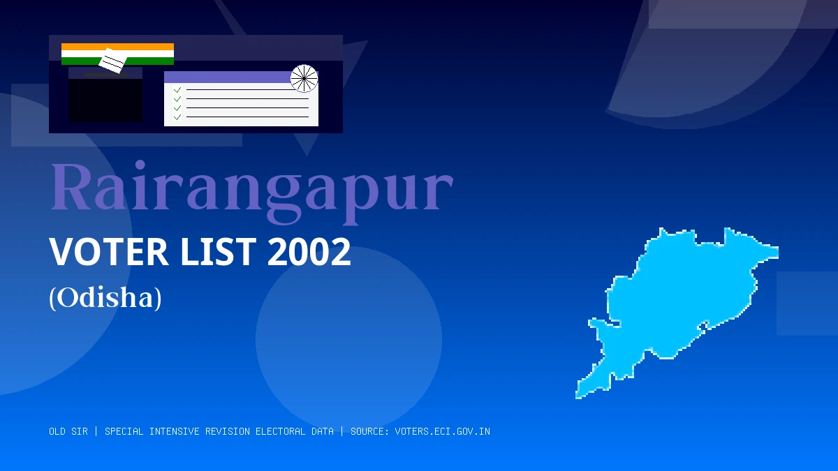 Rairangapur Voter List 2002 PDF Download Odisha