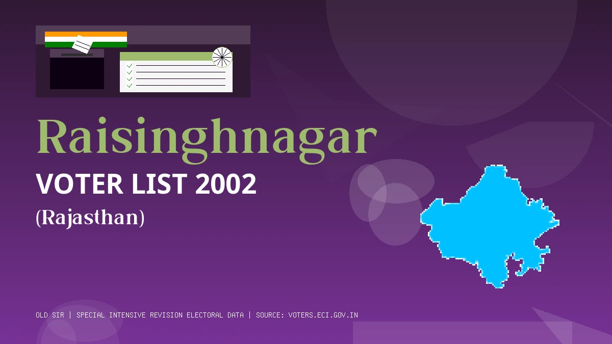 Raisinghnagar Voter List 2002 PDF Download Rajasthan