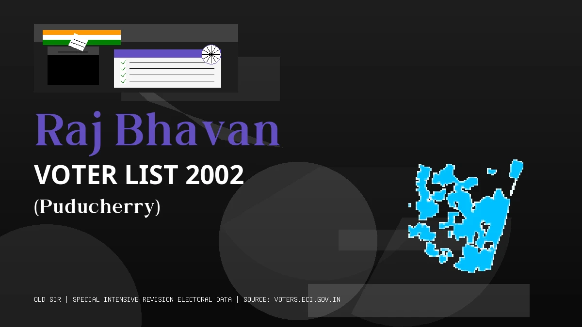 Raj Bhavan Voter List 2002 PDF Download Puducherry
