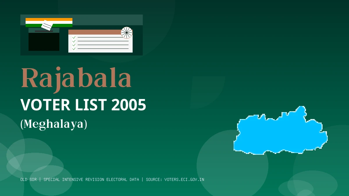 Rajabala Voter List 2005 PDF Download Meghalaya