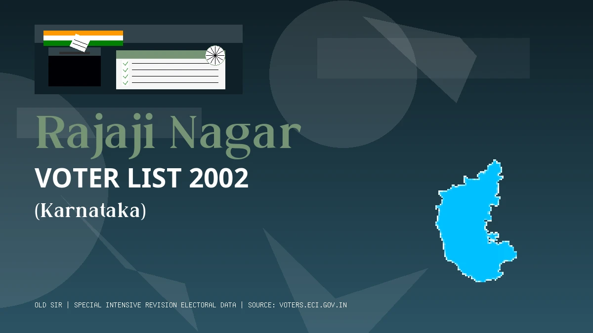 Rajaji Nagar Voter List 2002 PDF Download Karnataka