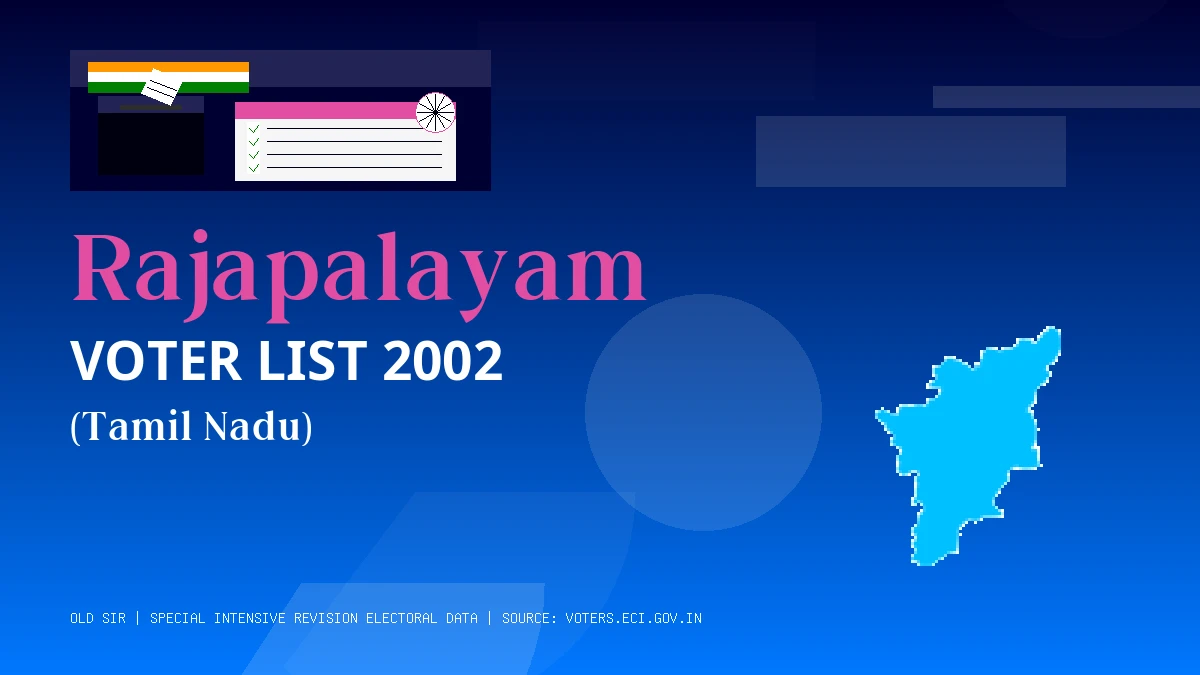 Rajapalayam Voter List 2002 PDF Download Tamil Nadu