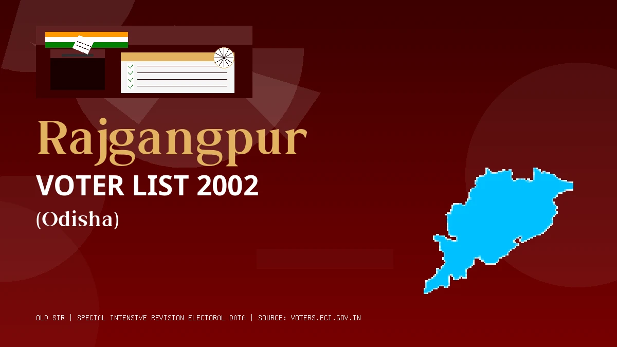 Rajgangpur Voter List 2002 PDF Download Odisha