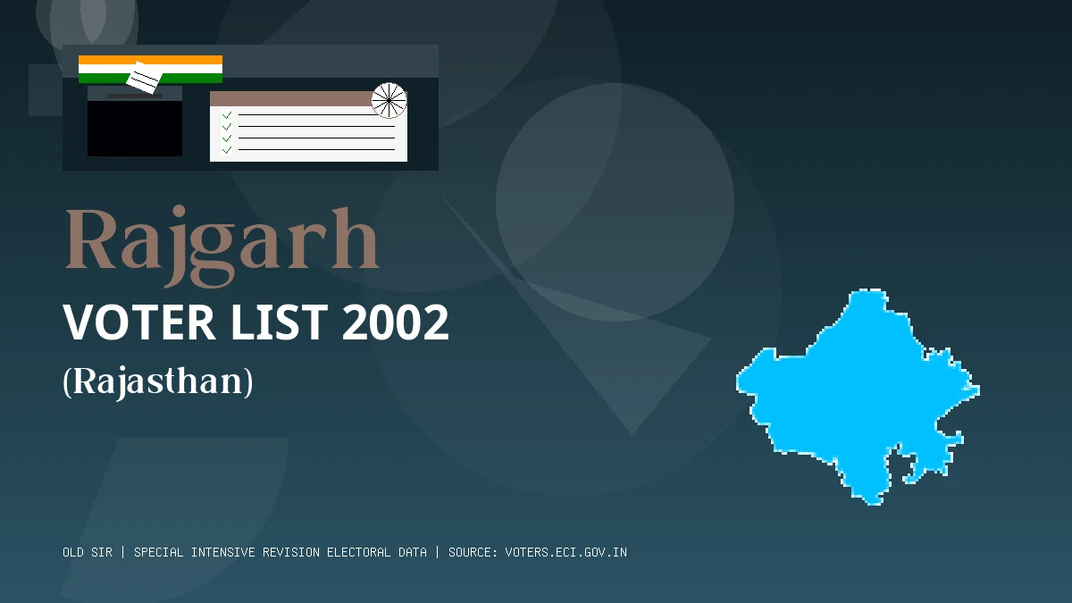 Rajgarh Voter List 2002 PDF Download Rajasthan