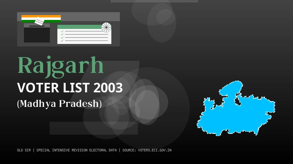 Rajgarh Voter List 2003 PDF Download Madhya Pradesh