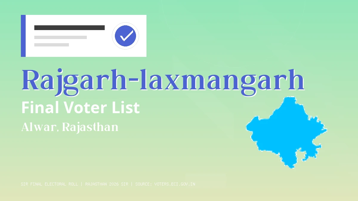 Rajgarh-laxmangarh Final Voter List Rajasthan