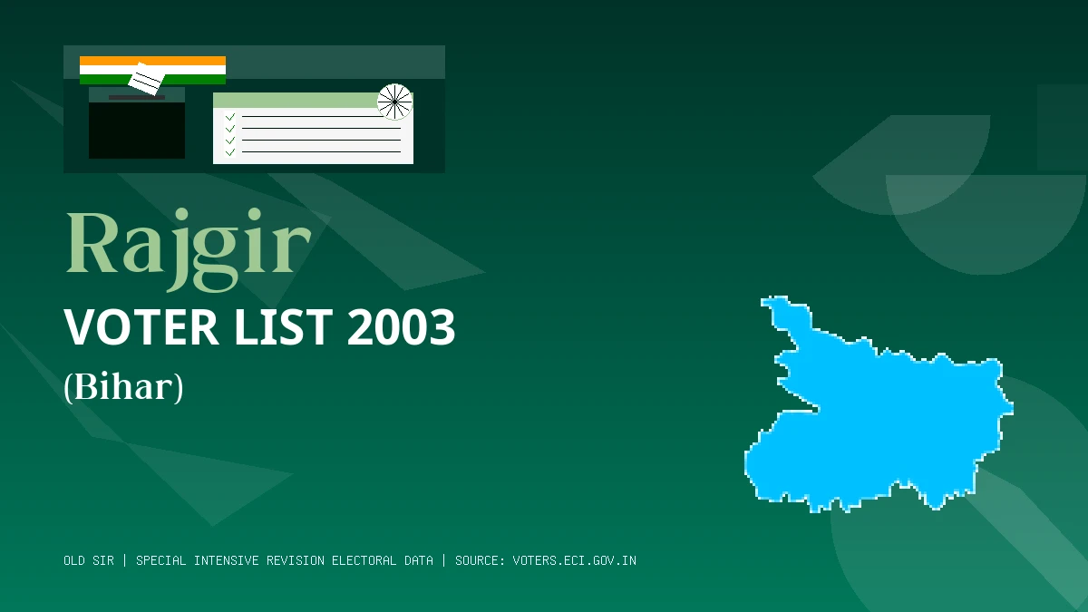 Rajgir Voter List 2003 PDF Download Bihar