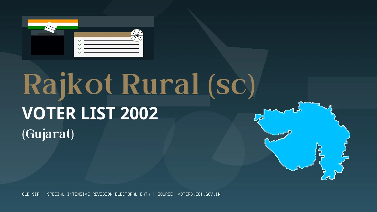 Rajkot Rural (sc) Voter List 2002 PDF Download Gujarat