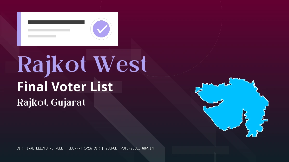 Rajkot West Final Voter List Gujarat