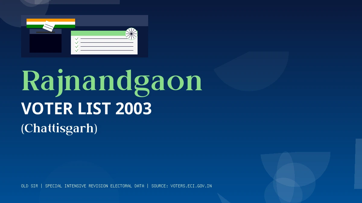 Rajnandgaon Voter List 2003 PDF Download Chattisgarh