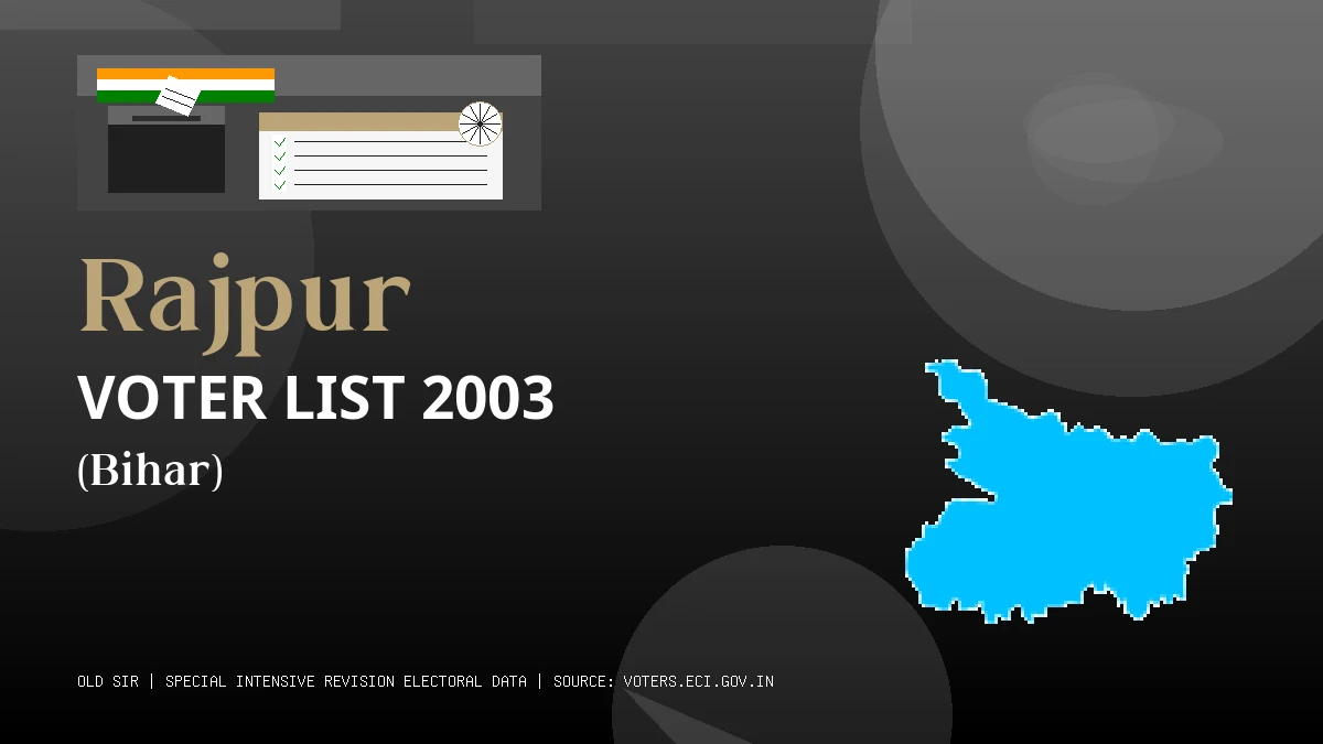 Rajpur Voter List 2003 PDF Download Bihar