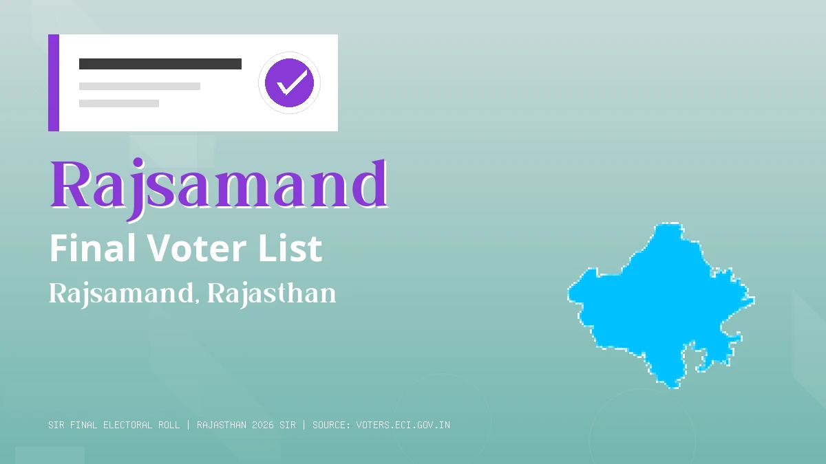 Rajsamand Final Voter List Rajasthan