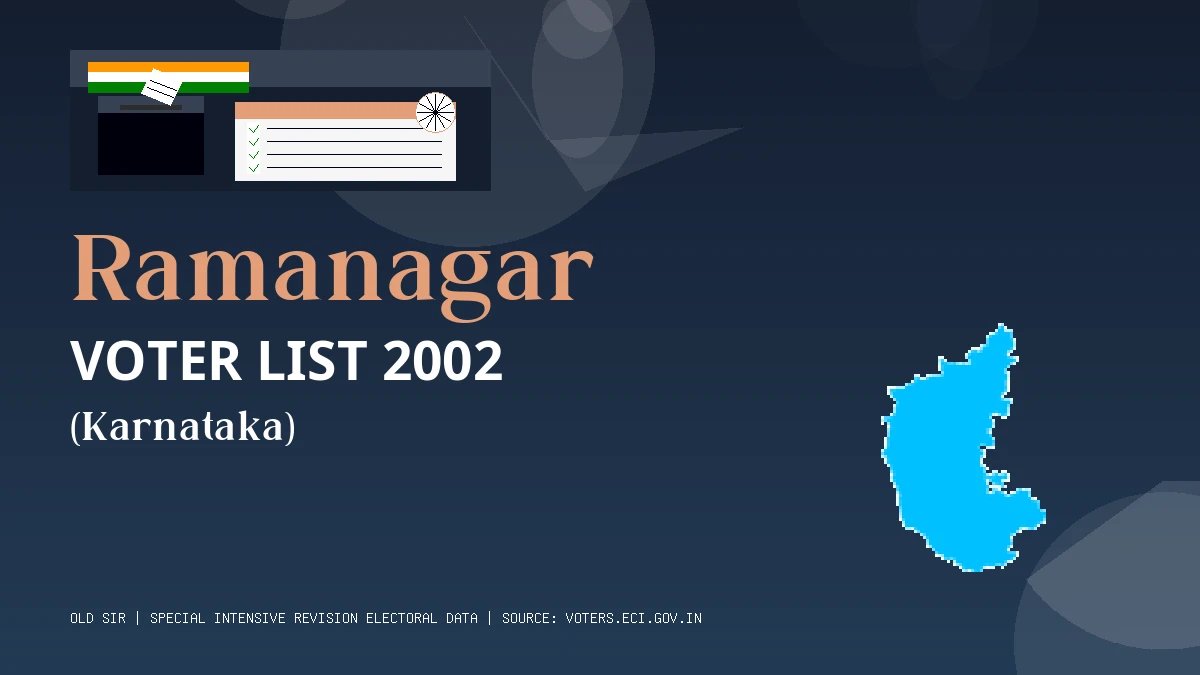 Ramanagar Voter List 2002 PDF Download Karnataka