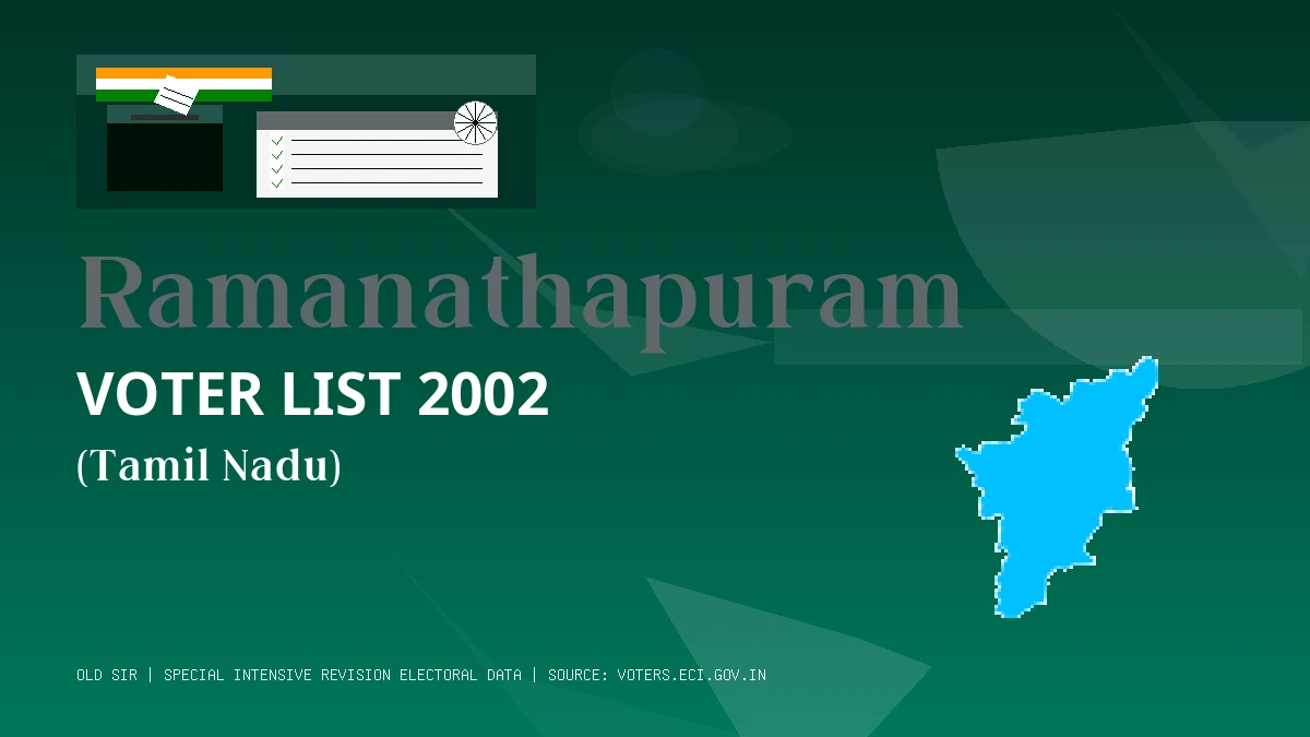 Ramanathapuram Voter List 2002 PDF Download Tamil Nadu
