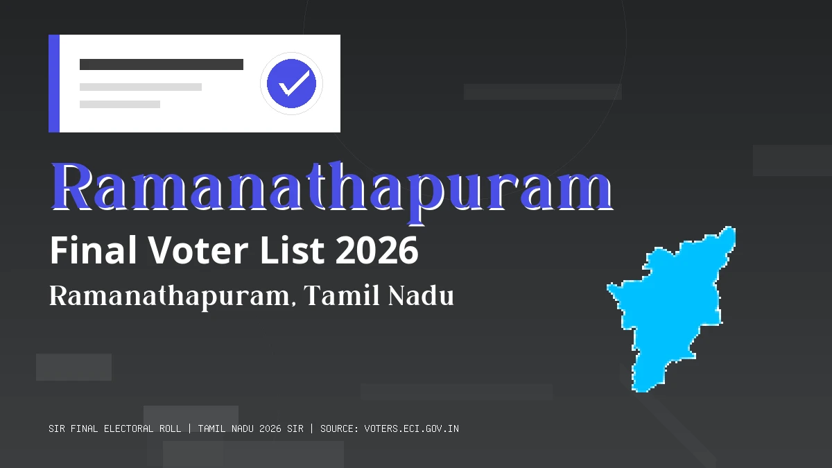Ramanathapuram Final Voter List 2026 Tamil Nadu