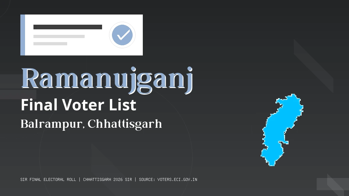 Ramanujganj Final Voter List Chhattisgarh