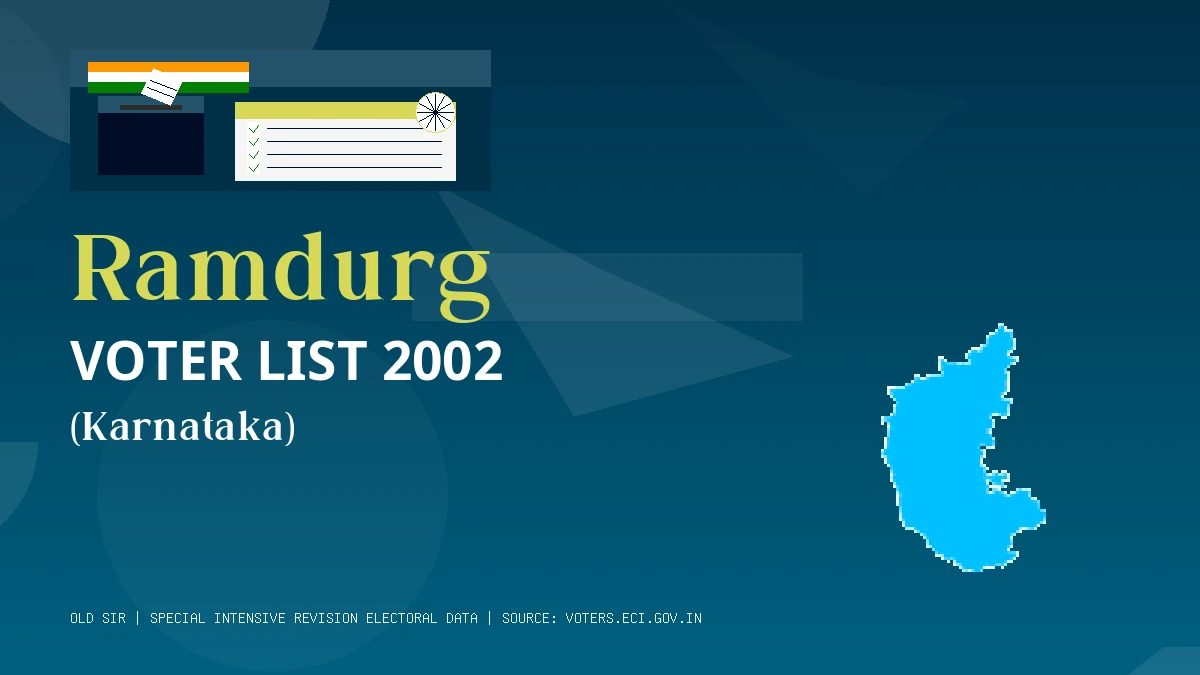 Ramdurg Voter List 2002 PDF Download Karnataka