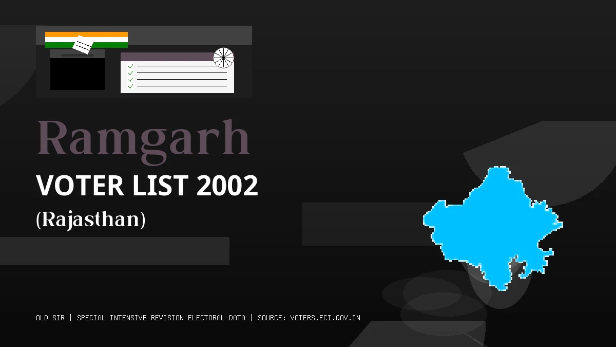 Ramgarh Voter List 2002 PDF Download Rajasthan