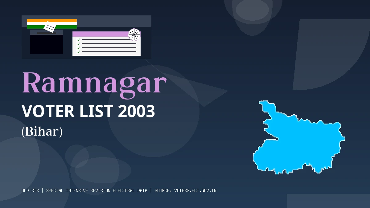 Ramnagar Voter List 2003 PDF Download Bihar