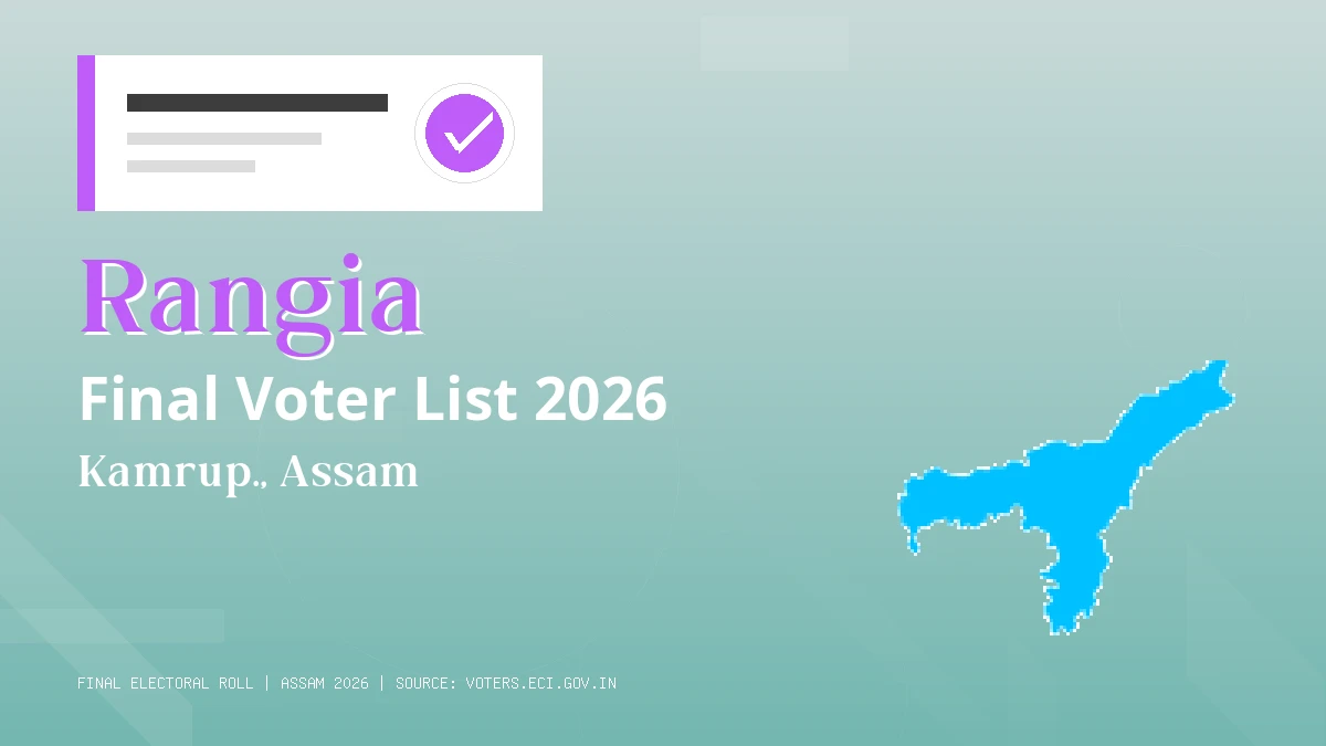 Rangia Final Voter List 2026 Assam