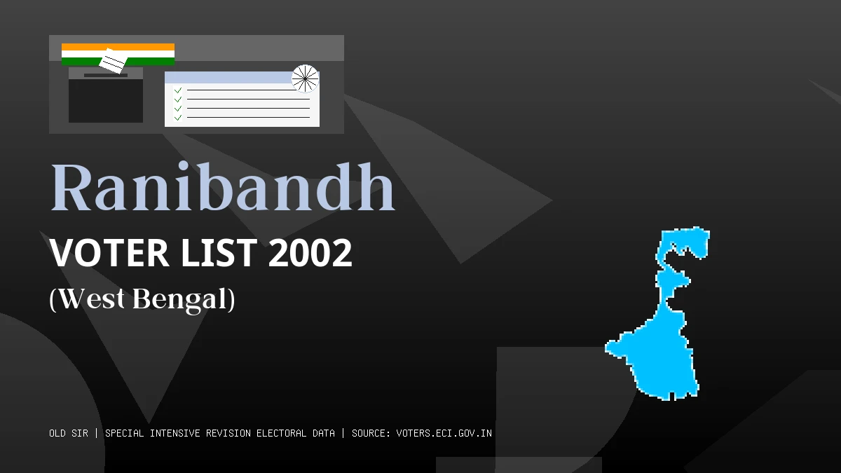 Ranibandh Voter List 2002 PDF Download West Bengal