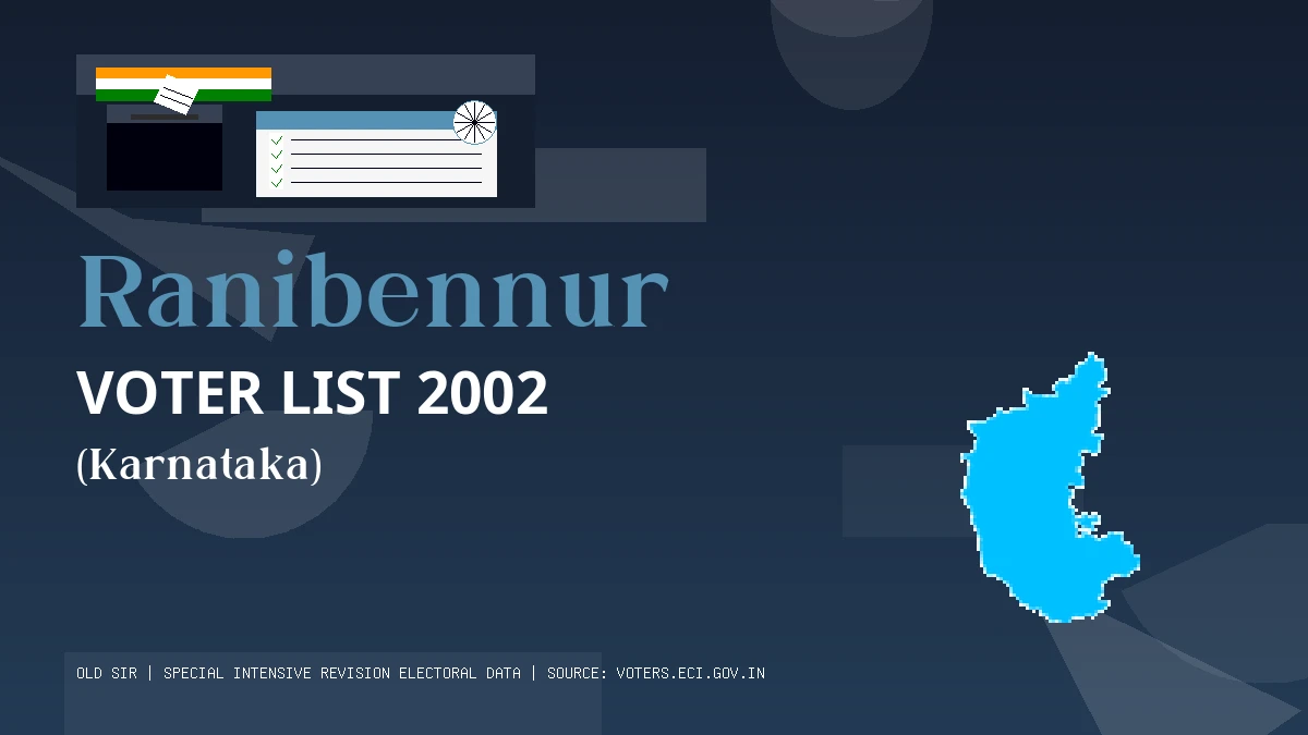 Ranibennur Voter List 2002 PDF Download Karnataka