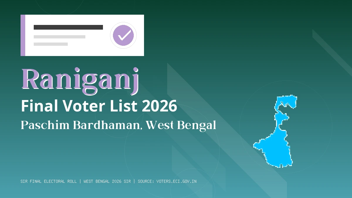 Raniganj Final Voter List 2026 West Bengal