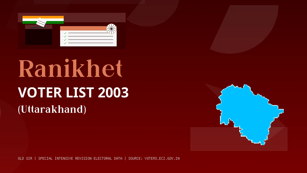 Ranikhet Voter List 2003 PDF Download Uttarakhand