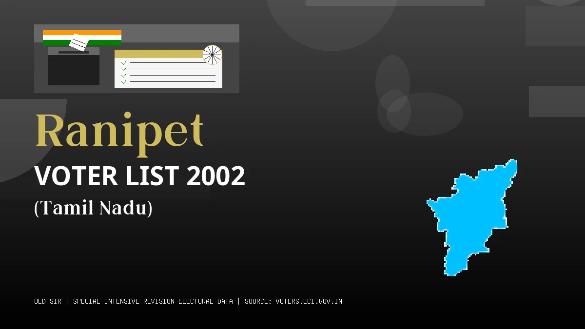 Ranipet Voter List 2002 PDF Download Tamil Nadu