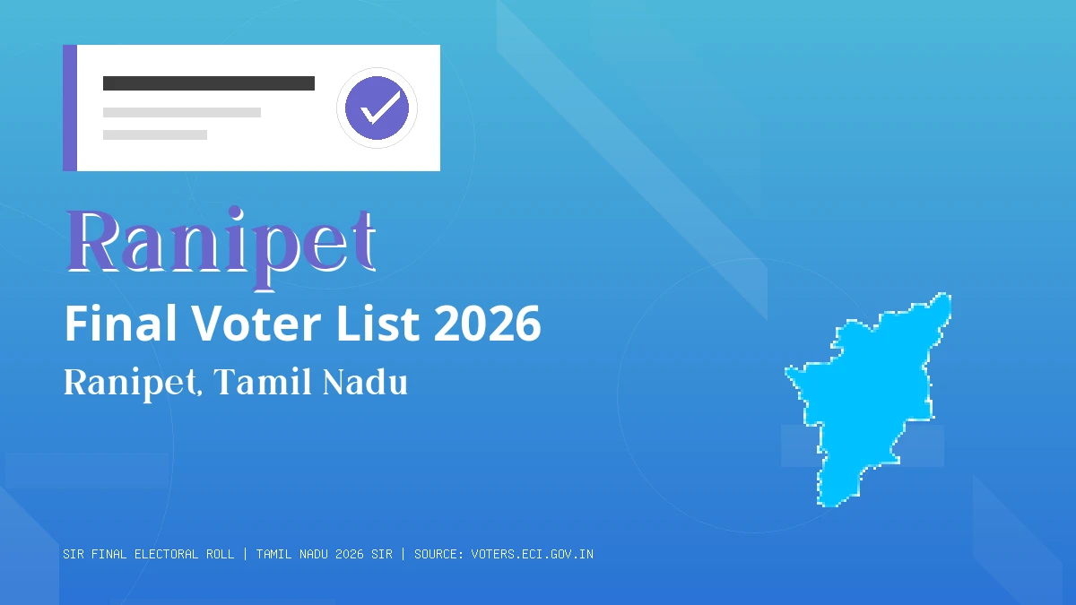 Ranipet Final Voter List 2026 Tamil Nadu