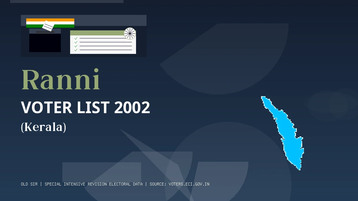 Ranni Voter List 2002 PDF Download Kerala
