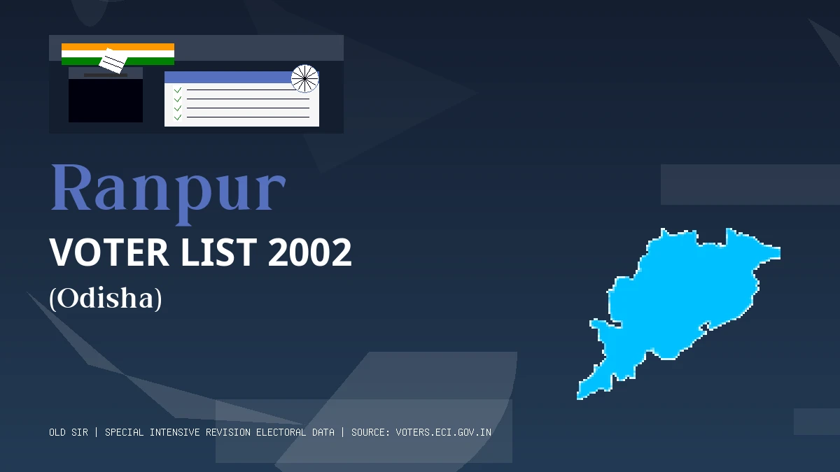 Ranpur Voter List 2002 PDF Download Odisha