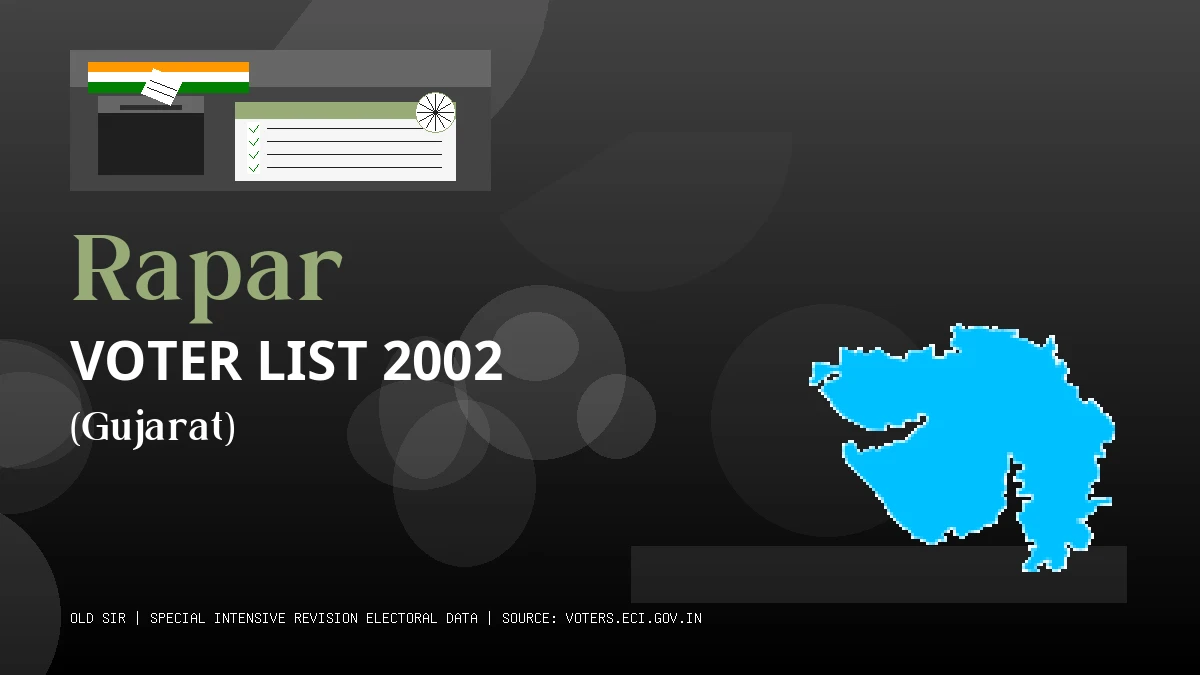 Rapar Voter List 2002 PDF Download Gujarat