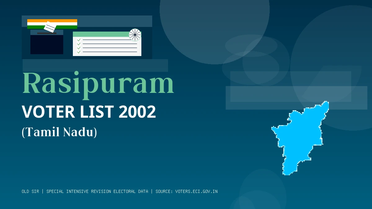 Rasipuram Voter List 2002 PDF Download Tamil Nadu
