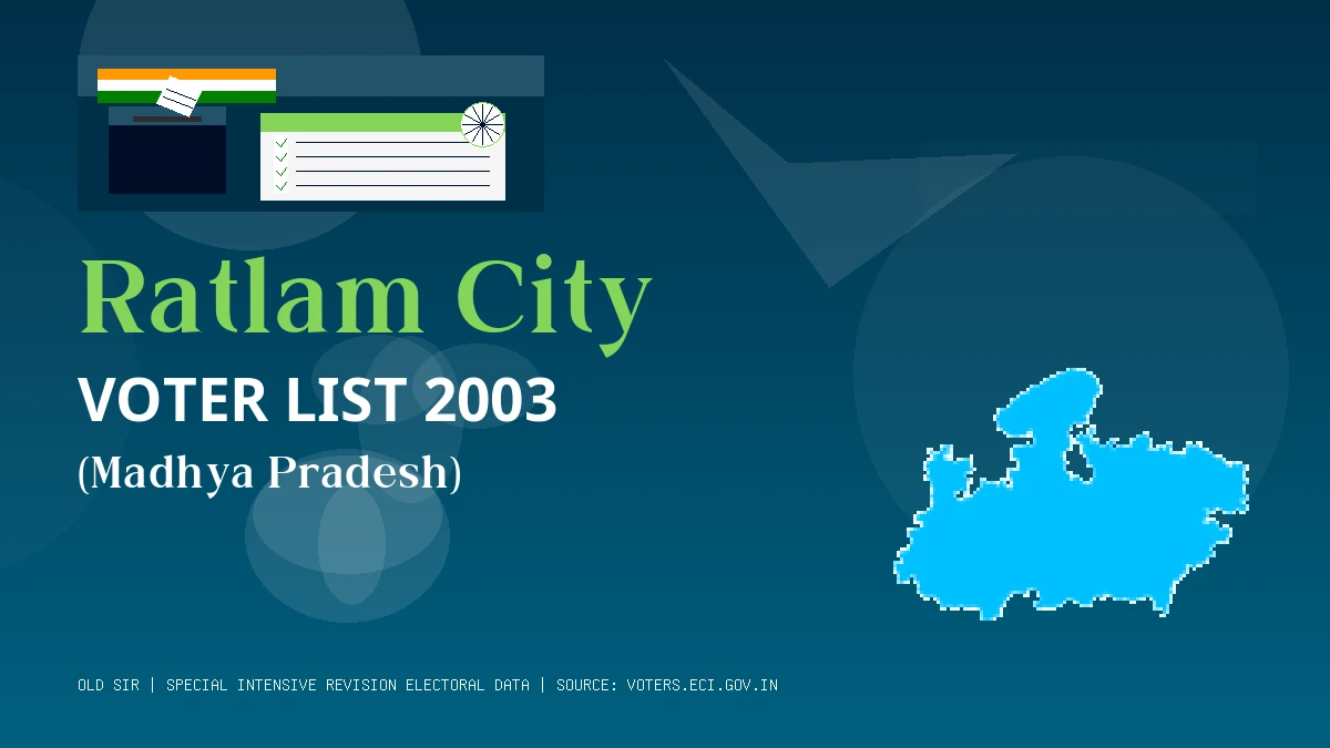 Ratlam City Voter List 2003 PDF Download Madhya Pradesh
