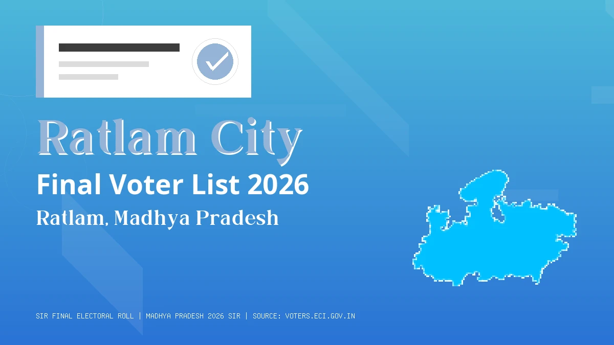 Ratlam City Final Voter List 2026 Madhya Pradesh