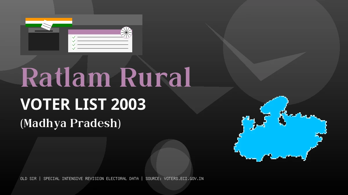 Ratlam Rural Voter List 2003 PDF Download Madhya Pradesh