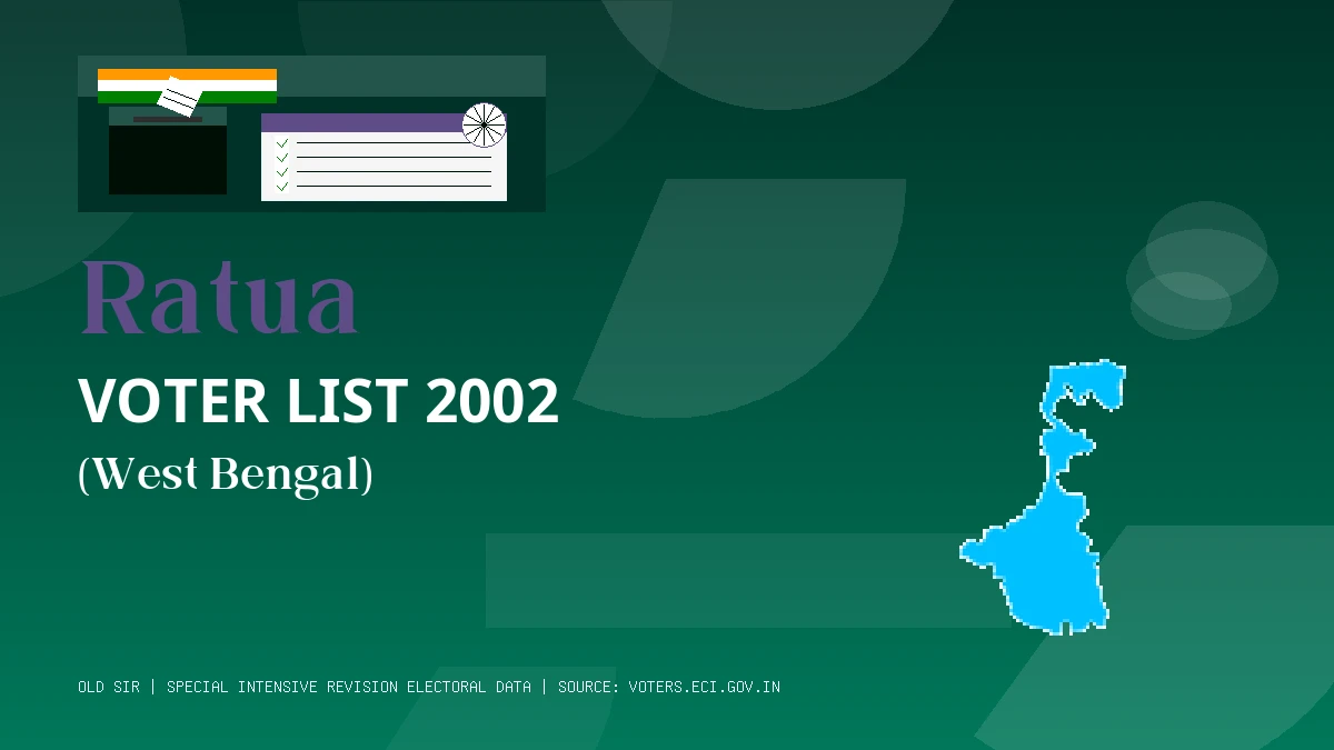 Ratua Voter List 2002 PDF Download West Bengal