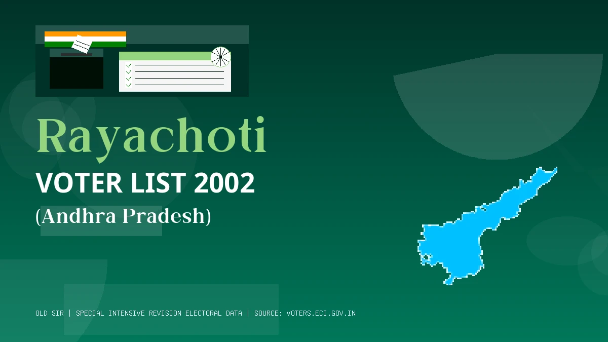 Rayachoti Voter List 2002 PDF Download Andhra Pradesh