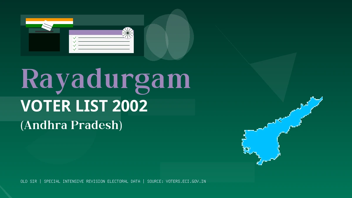 Rayadurgam Voter List 2002 PDF Download Andhra Pradesh