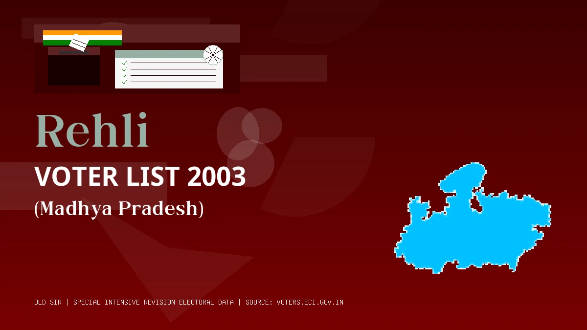 Rehli Voter List 2003 PDF Download Madhya Pradesh