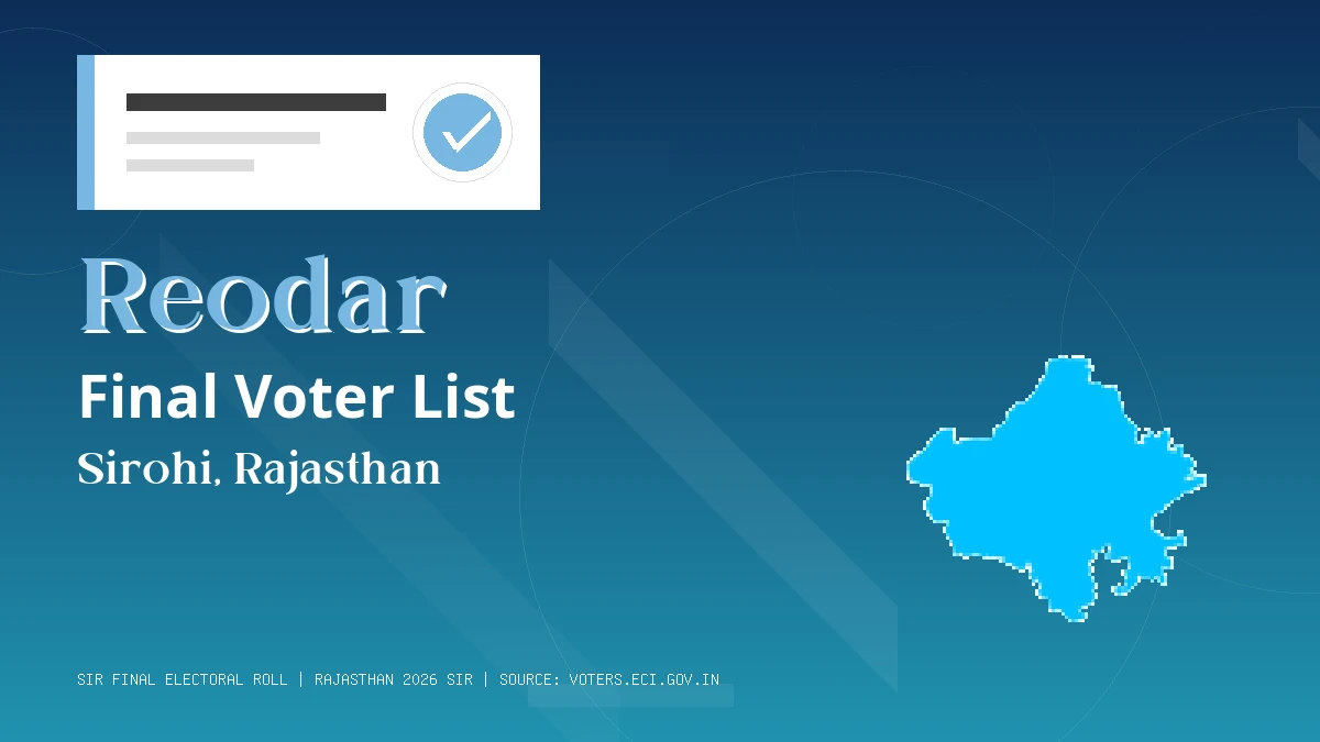 Reodar Final Voter List Rajasthan
