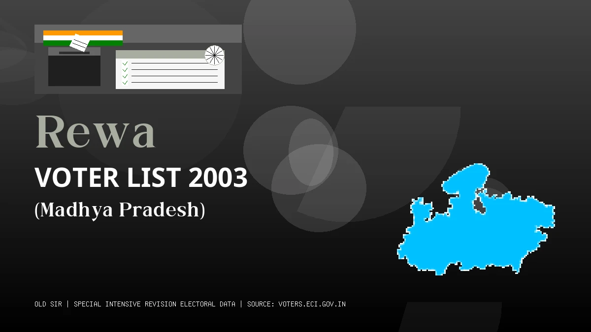 Rewa Voter List 2003 PDF Download Madhya Pradesh