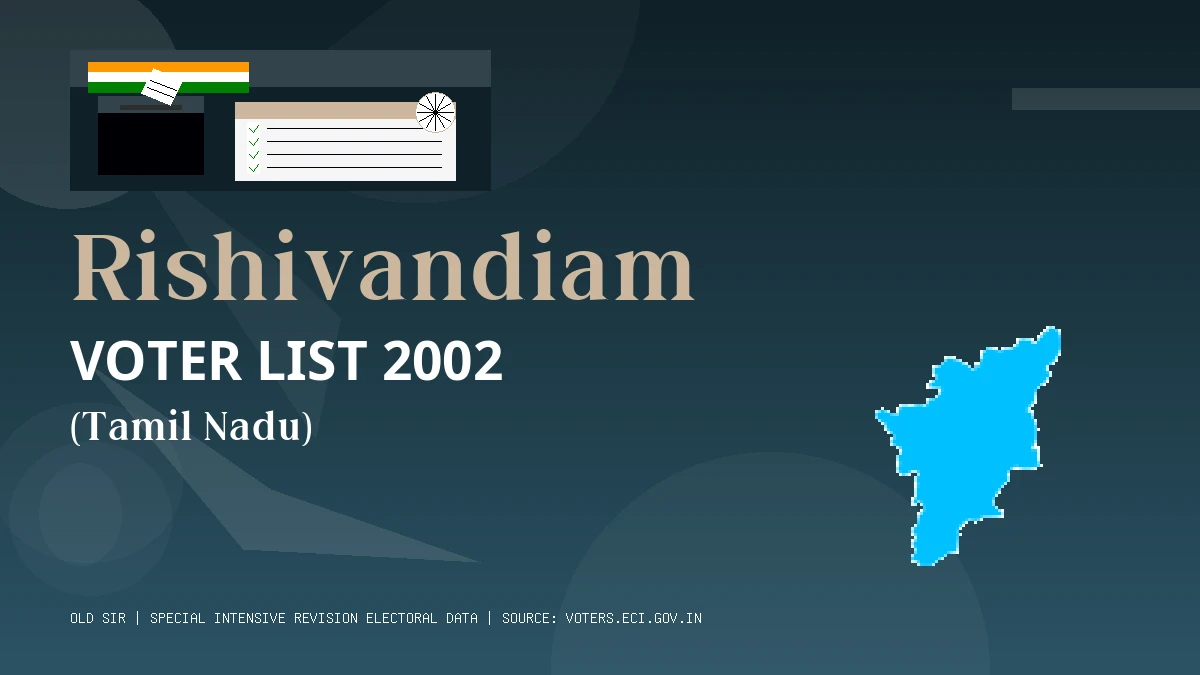 Rishivandiam Voter List 2002 PDF Download Tamil Nadu