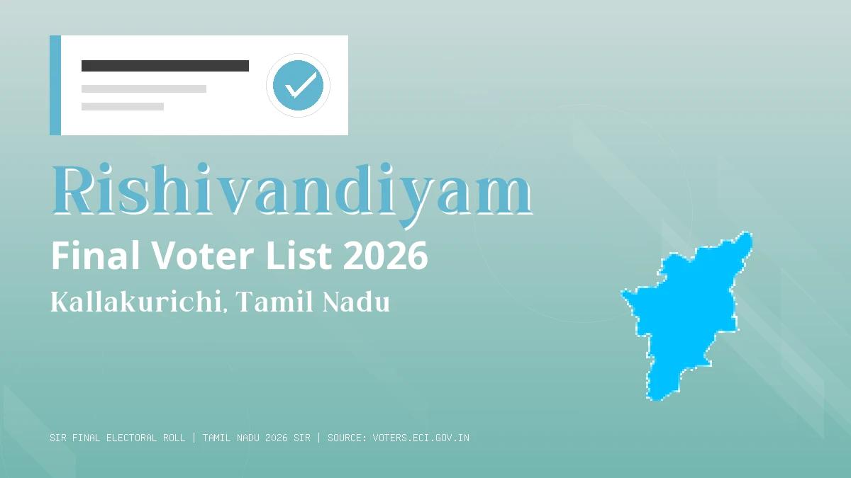 Rishivandiyam Final Voter List 2026 Tamil Nadu