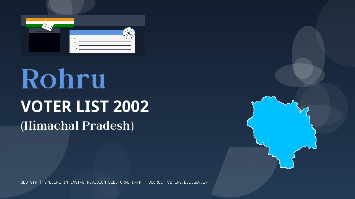 Rohru Voter List 2002 PDF Download Himachal Pradesh