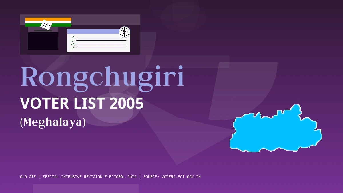 Rongchugiri Voter List 2005 PDF Download Meghalaya