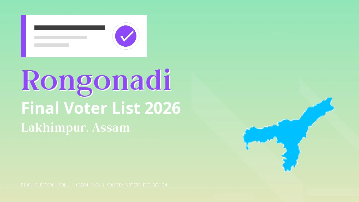 Rongonadi Final Voter List 2026 Assam