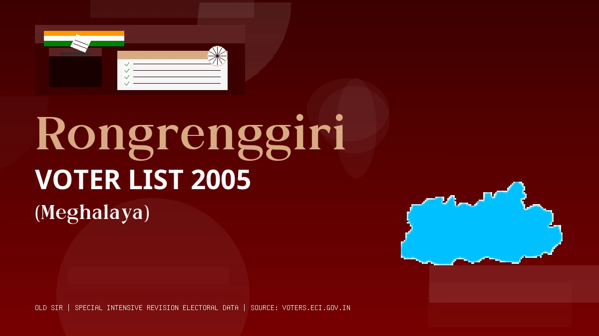 Rongrenggiri Voter List 2005 PDF Download Meghalaya